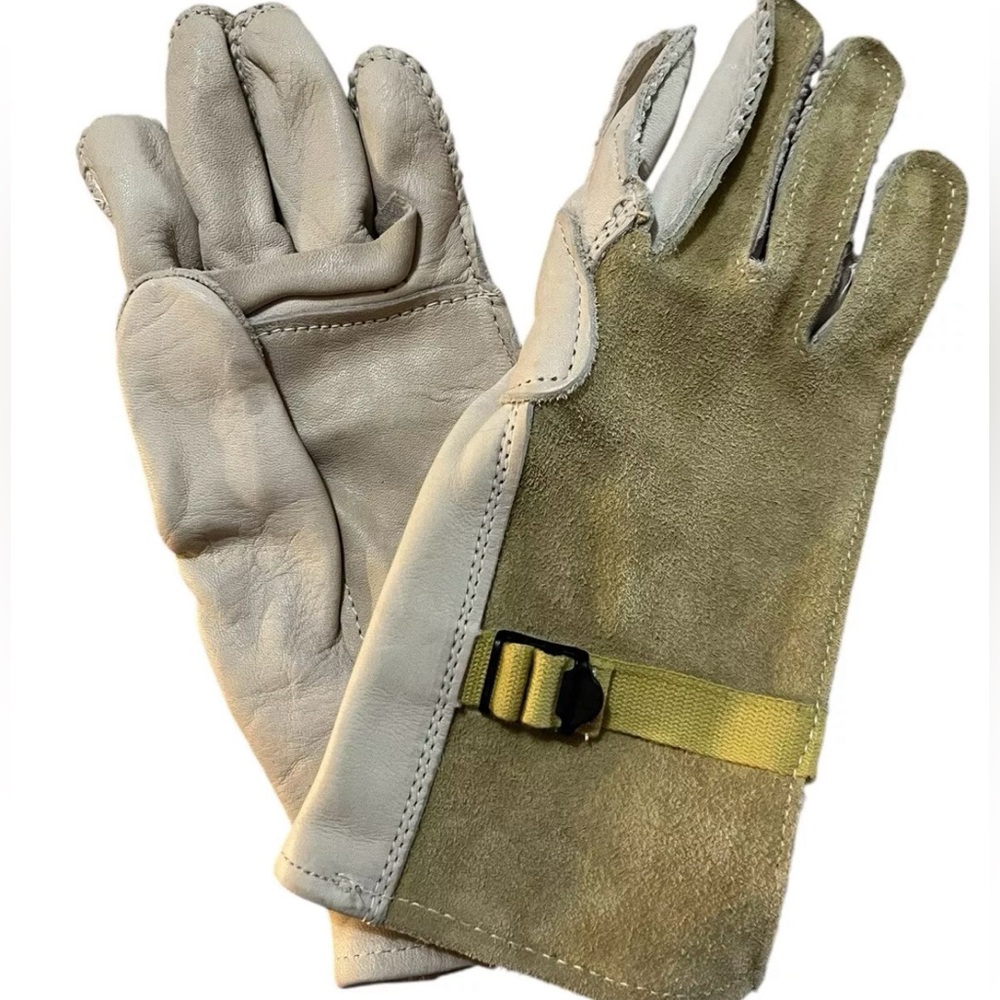 New USGI Military  Cattle hide Leather Heavy Duty Work Gloves Size 1 New WO Tags